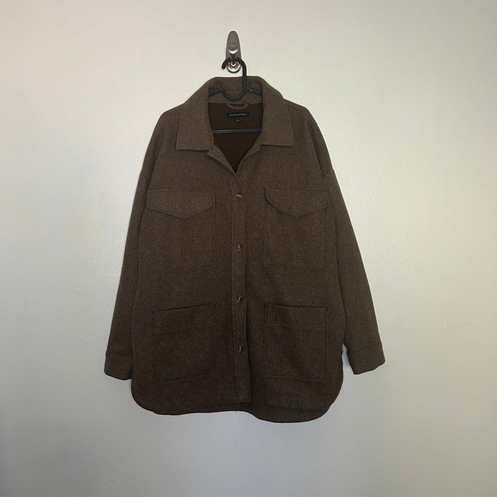 Banana Republic Women's Brown 4-Pocket Utility Shirt Jacket Size L